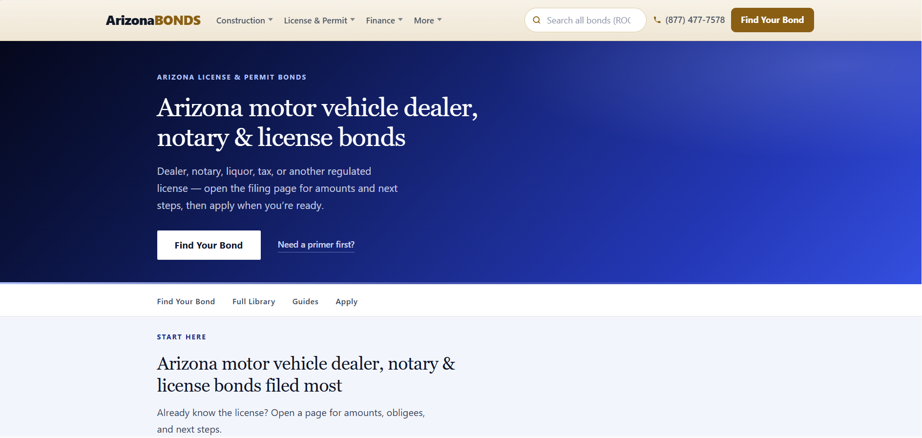 License & permit — ArizonaBondsDirect.com