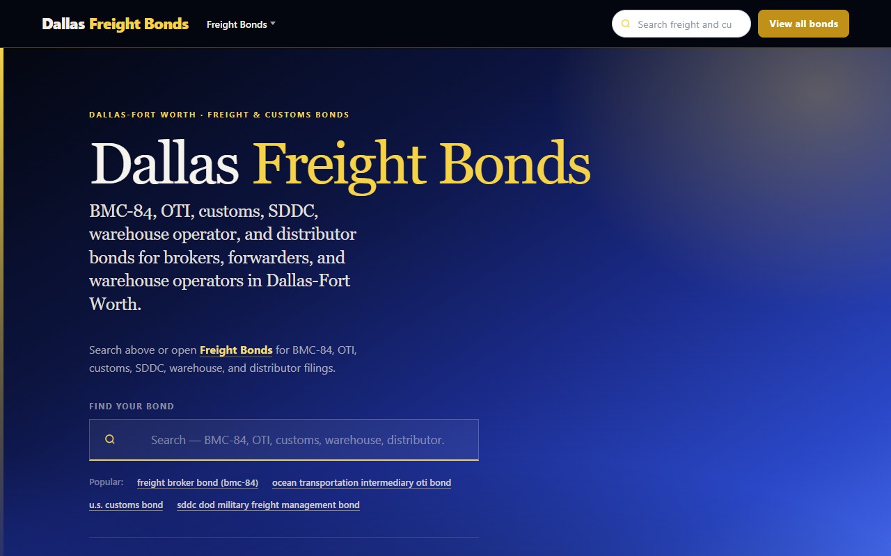 Freight & trade — Five domains · Dallas metro