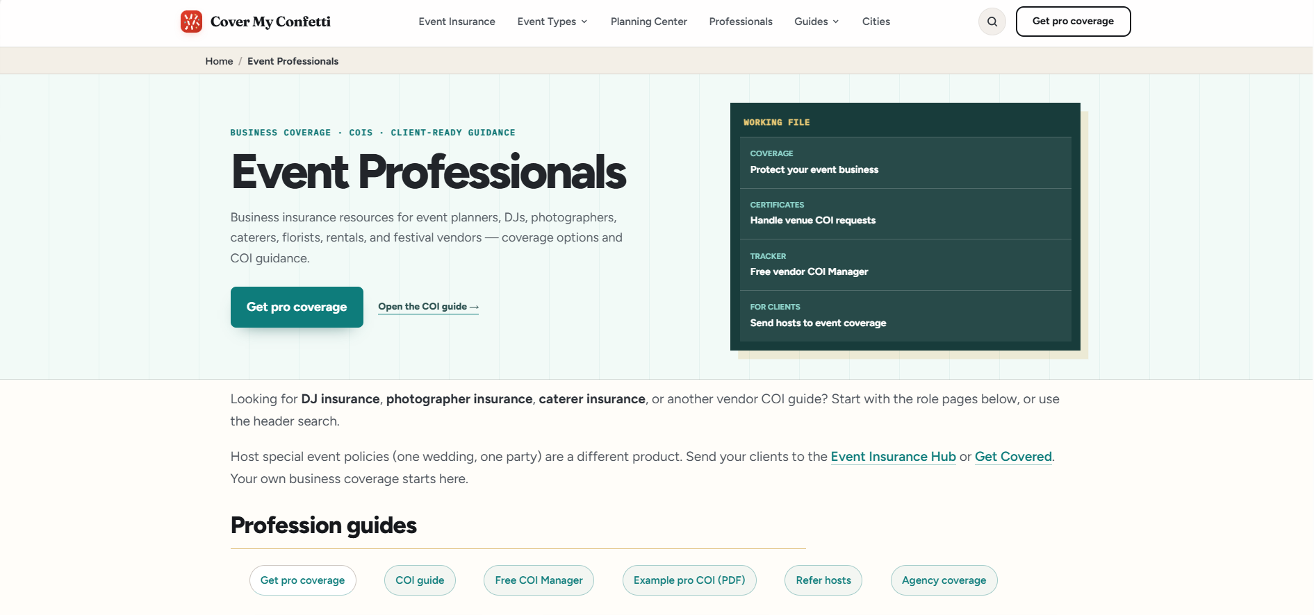 Event professionals — CoverMyConfetti.com