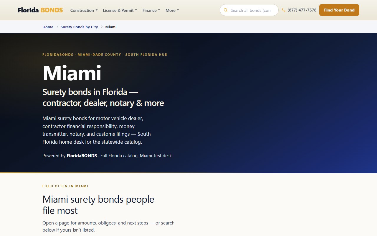 City bond hubs — FloridaBondsDirect.com