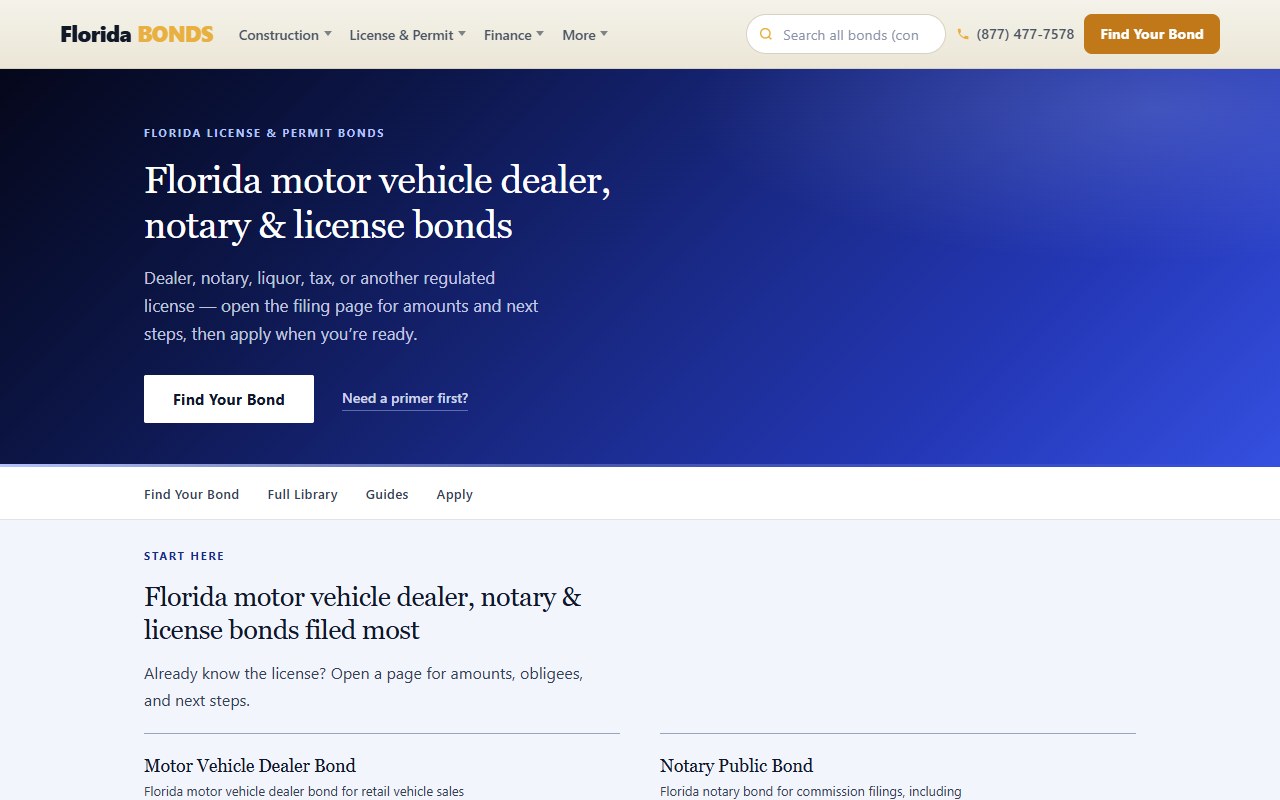 License & permit — FloridaBondsDirect.com