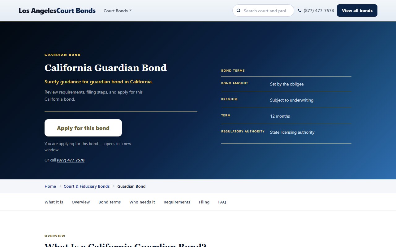 Guardian bonds — Los Angeles Court & Probate Bonds