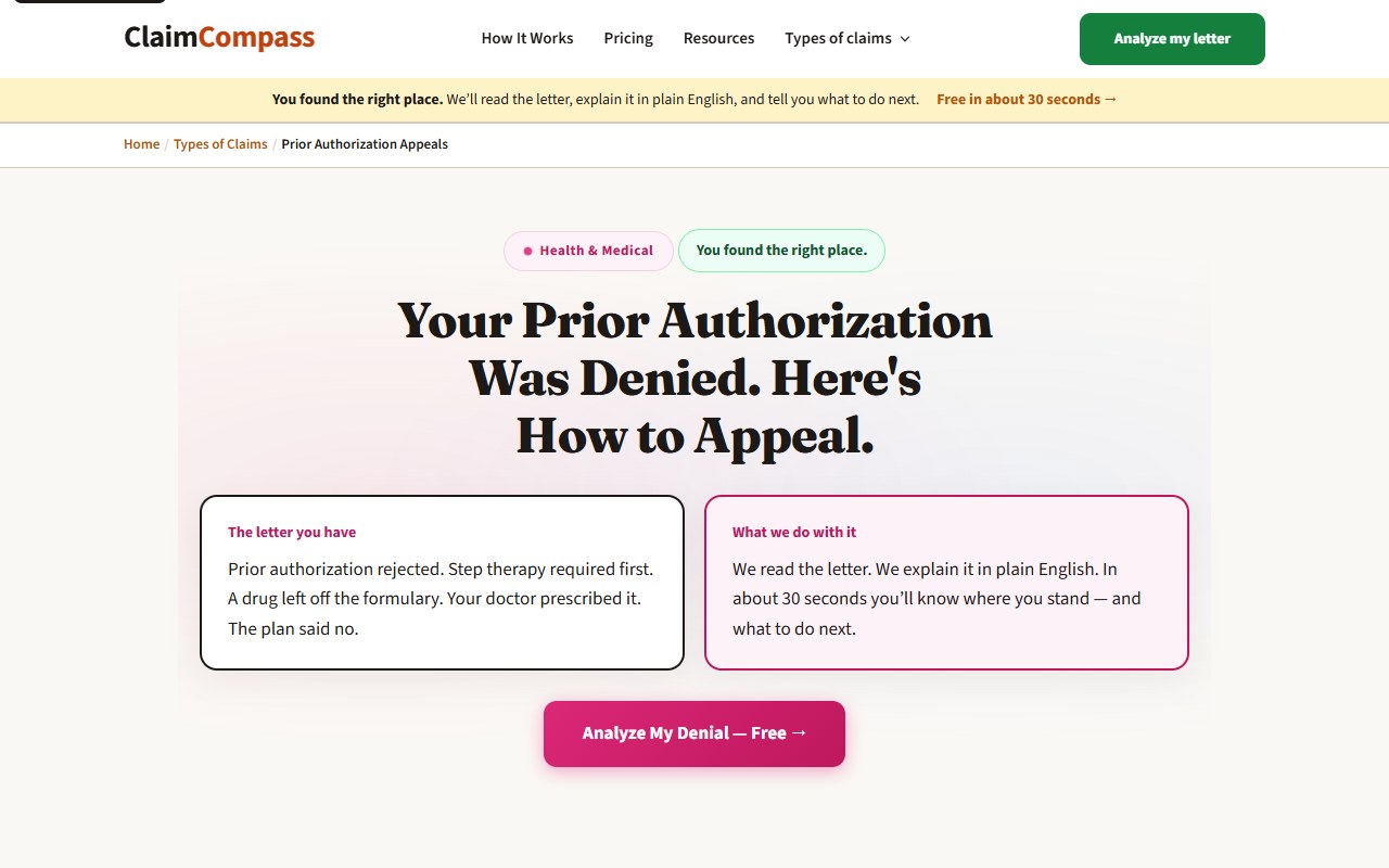 Prior authorization — myclaimcompass.ai