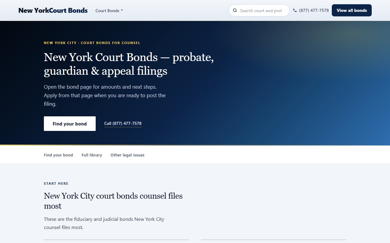 Court bonds hub — New York City Court & Probate Bonds