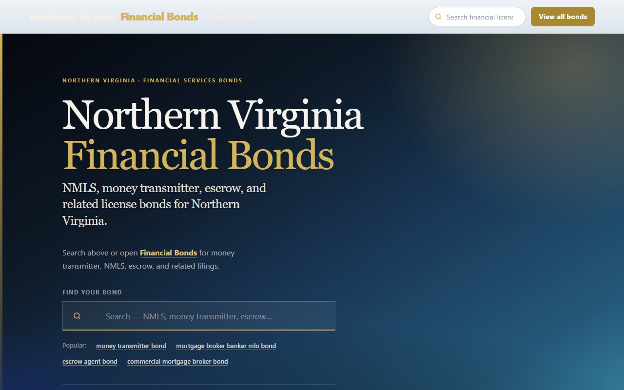 Financial bonds — Four domains · Northern Virginia metro