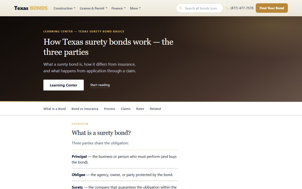 Surety bond basics — TexasBondsDirect.com